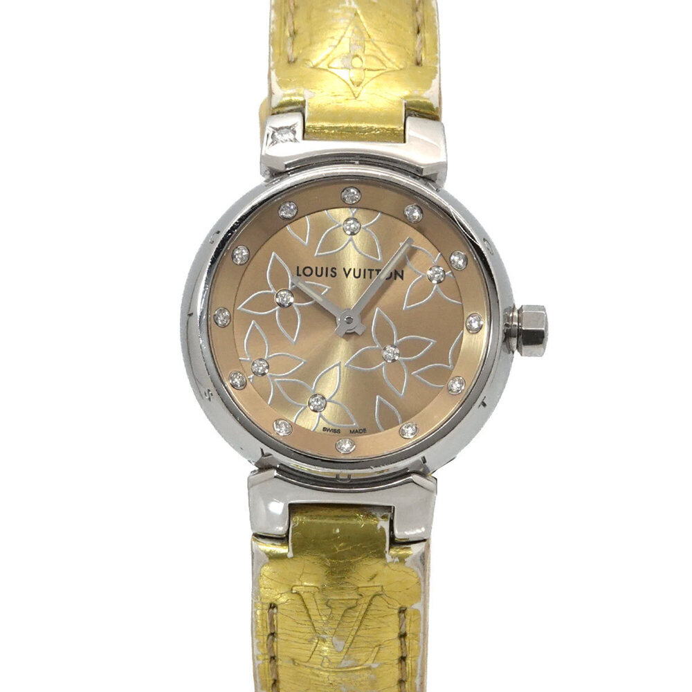 Louis Vuitton Tambour Q121M Lug Index Diamond Women's Quartz Watch